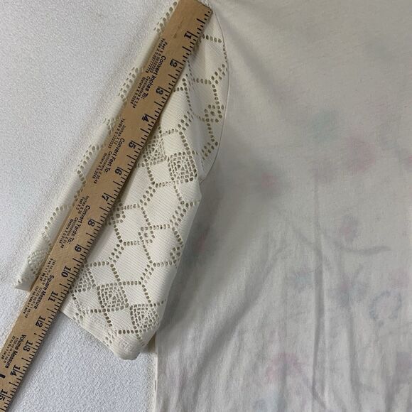 Van Heusen Top Blouse Women Medium Floral Casual Grannycore Embroidered Normcore - Picture 7 of 9